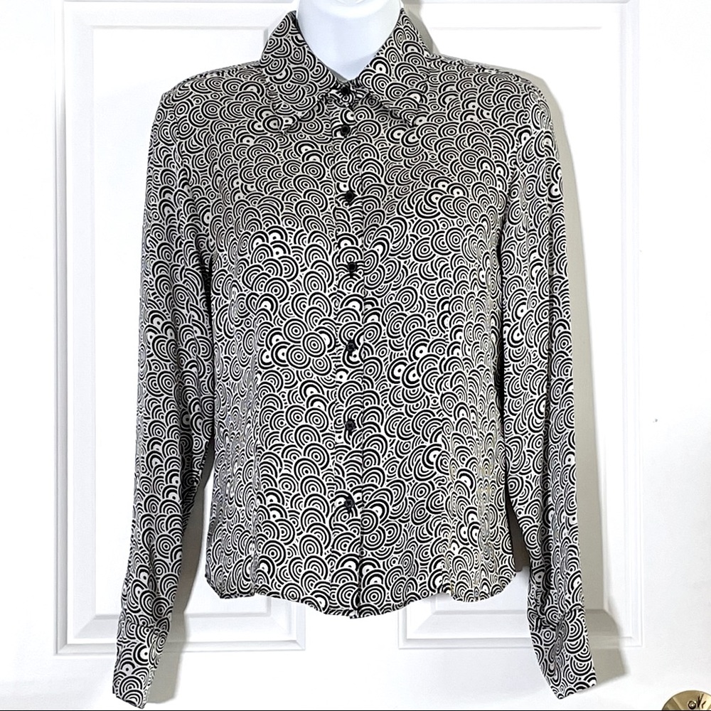 Massimo Silk Black&White Spiral 🌀 Shirt